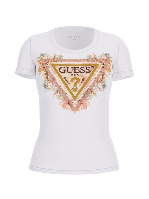 T-shirt SS TRIANGLE FLOWERS TEE Bianco