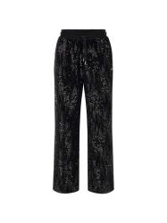 Tute SEQUINS WIDE LEG PANTS Nero