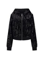Felpe SEQUINS FULL-ZIP HOODIE Nero