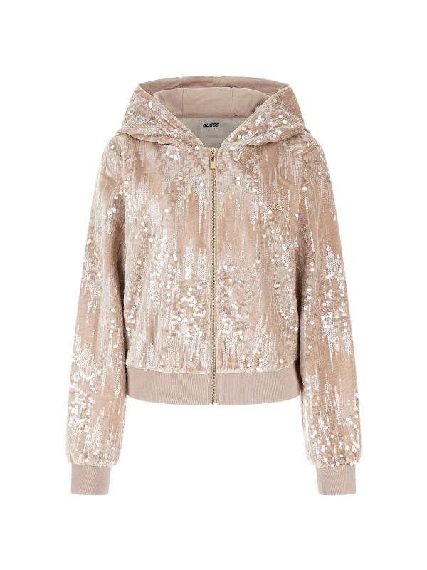 Felpe SEQUINS FULL-ZIP HOODIE Rosa