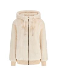 LUCREZIA FAUX FUR LOGO JACKET Bianco