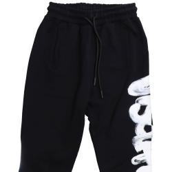 25IDS55101 PANTALONE SCRITTA Nero
