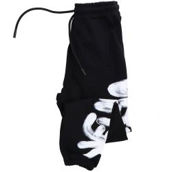 25IDS55101 PANTALONE SCRITTA Nero