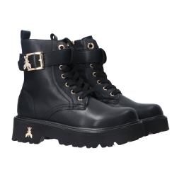 Anfibi PPJ966 Vitello fibbia logo strass Nero