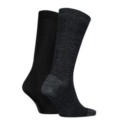 5971 CK MEN SOCK 2P MELANGE GRID Nero