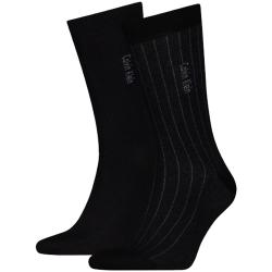 5970 CK MEN SOCK 2P PINSTRIPE Nero