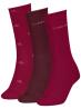 5368 CK WOMEN SOCK 3P GIFTBOX GRID Bordeaux
