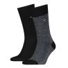6313 TH MEN SOCK 2P NAPPY HERRINGBONE Nero