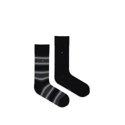 6312 TH MEN SOCK 2P GRADIENT STRIPE Nero