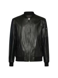 UMA25452GB3C REAL LEATHER BOMBER GR Nero