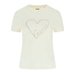 GUESS LOVE SS T-SHIRT Bianco Panna