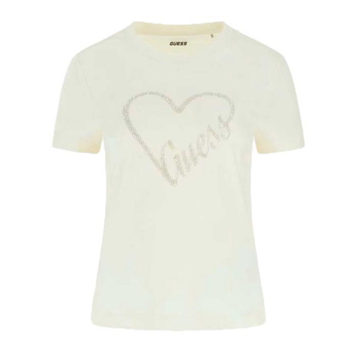 GUESS LOVE SS T-SHIRT Bianco Panna