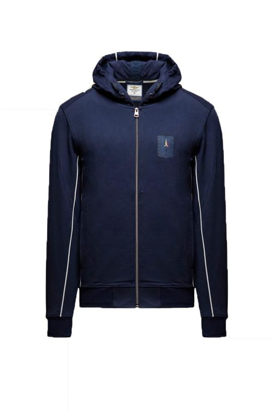 ZIP E CAPPUCCIO  Blu