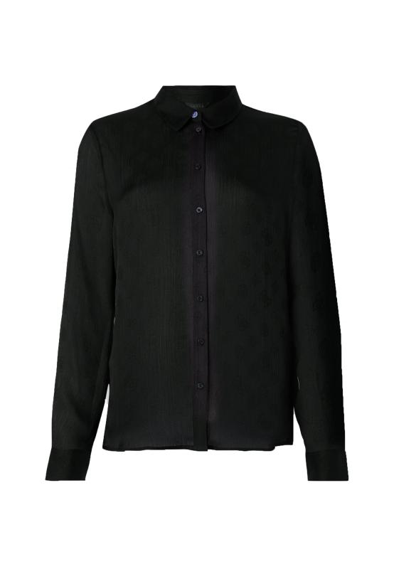 LS MARTHE LOGO SHIRT  Nero