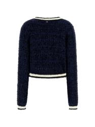 LS VN AOMORI TAPE YARN CARDI Blu