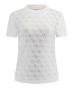 W4BI26J1314 SS MOCK NECK ALL OVER 4G TEE Bianco