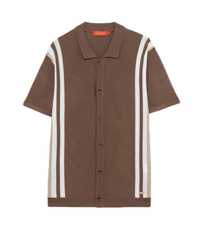 GL35332 IN MAGLIA MANICHE CORTE Marrone