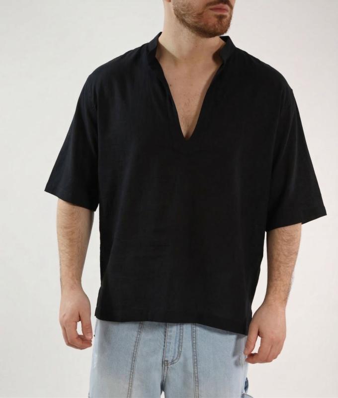 OE1S2S6C70 SCOLLO V BOXY FIT Nero