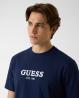M6GI16K3032 CN SS GUESS LOGO CONTRAST STIT Blu
