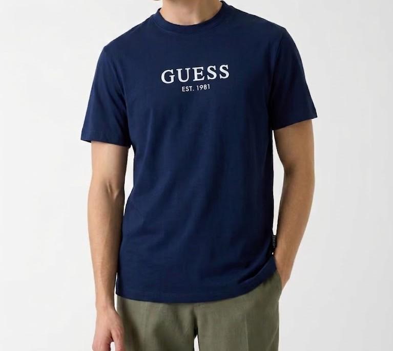 M6GI16K3032 CN SS GUESS LOGO CONTRAST STIT Blu