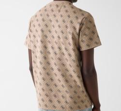 M6GP34K3200 CN SS JACQUARD 4G KNIT TOP Beige
