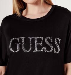 E5GI07K68D2 GUESS LOGO LONG SS TEE Nero