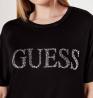 E5GI07K68D2 GUESS LOGO LONG SS TEE Nero