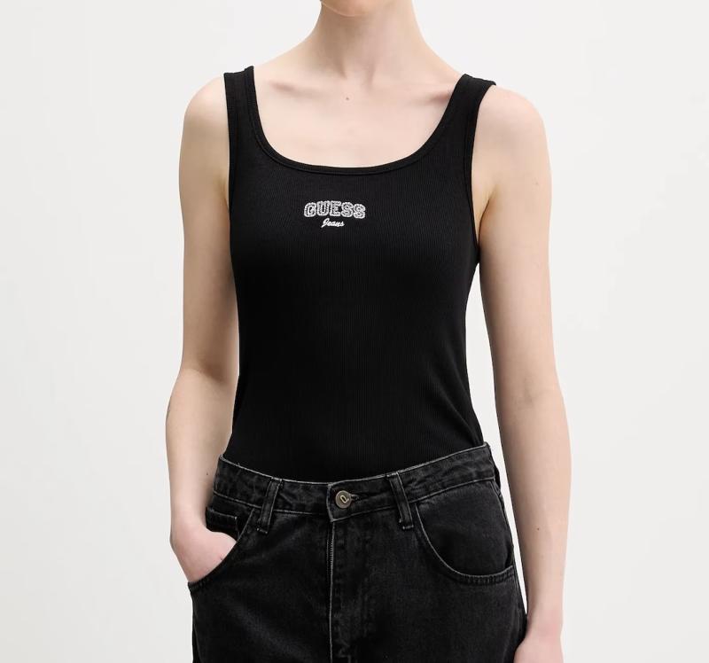W6RP20KA0H1 GJ TANK TOP SLIM RIB EMRO Nero 