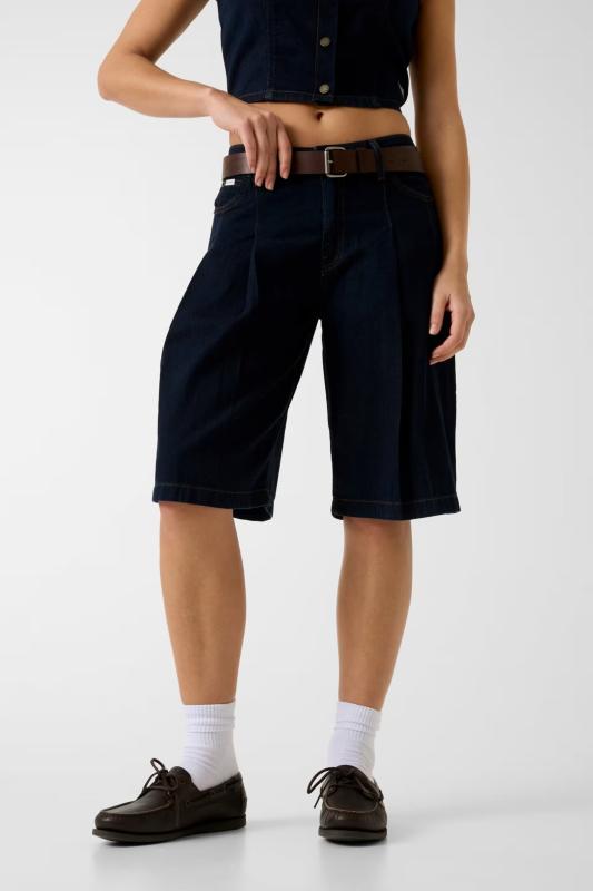 W6GDY5D7971 GJ CLASSIC PLEATED BERMUDA Denim