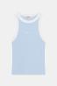 W6GPZ8KF641 RINGER TANK TOP Azzurro