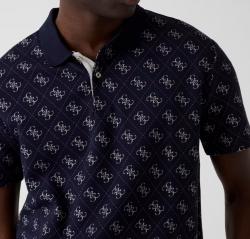M6GP04K3073 SS ALL OVER 4G JACQUARD POLO Blu
