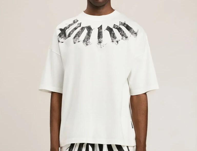 BIG NECK LOGO LOOSE TEE Bianco