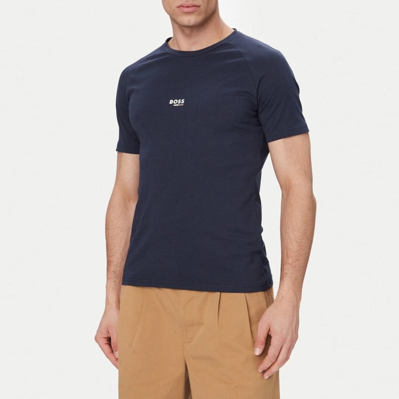 50517970 T-SHIRT RN SLIM FIT Blu