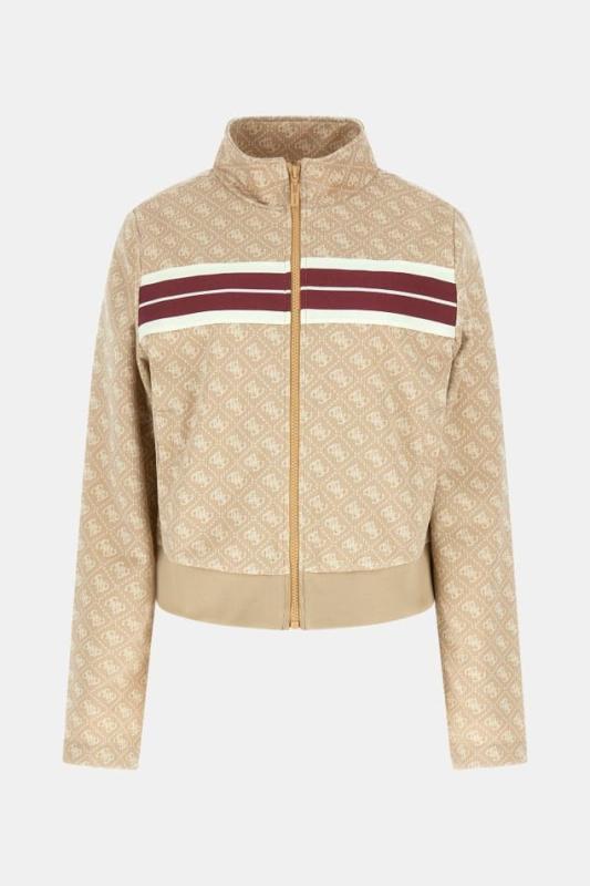 V6GQ06K2957 4G JACQUARD FULL ZIP Beige Bordeaux