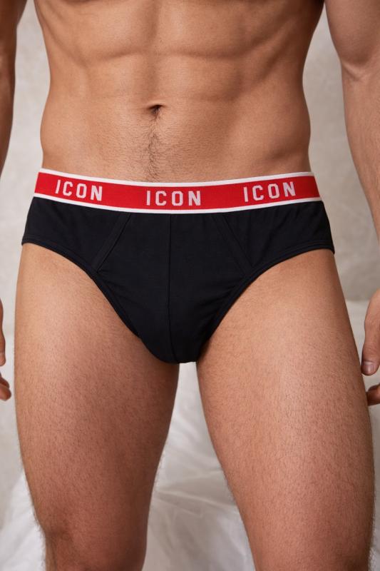 IUM03 SLIP EL.ROSSO TRI PACK Nero
