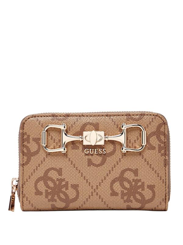JANIE LOGO SLG MED ZIP ARND Beige
