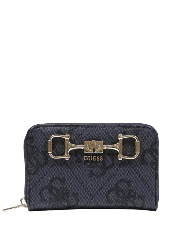 JANIE LOGO SLG MED ZIP ARND Nero