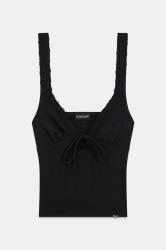 W6GPB1KF641 GJ FASHION RIB LACE TOP Nero 