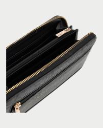 JANIE LOGO SLG LRG ZIP ARND Nero 