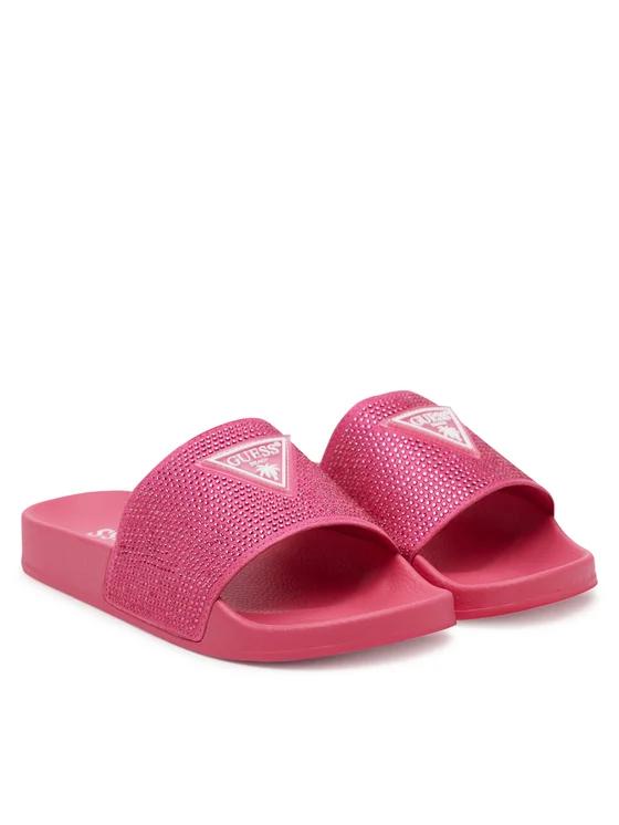 BEACH SLIPPERS W/ RHINESTONES Fucsia 