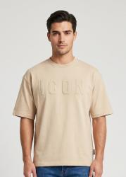 IUT033 T-SHIRT LOGO RICAMO Beige