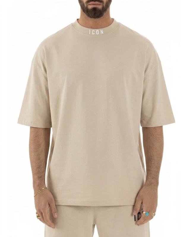 IUT008 T-SHIRT MEZZOCOLLO Beige