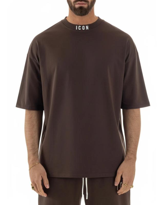 IUT008 T-SHIRT MEZZOCOLLO Marrone