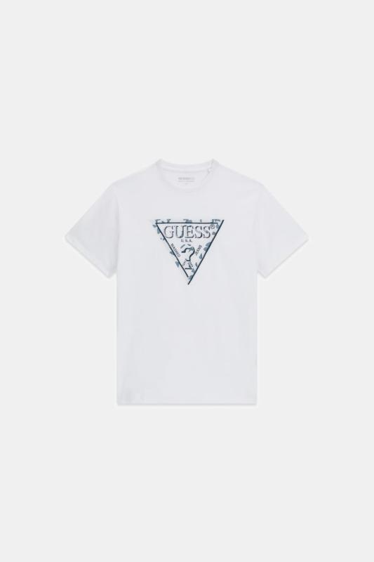 M6YI47K4233  TRIANGLE LEAVES EMBROIDE Bianco