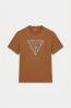 M6YI47K4233  TRIANGLE LEAVES EMBROIDE Cuoio
