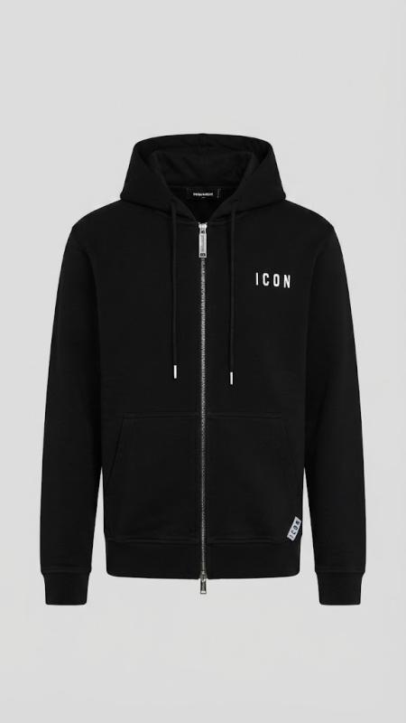 IUPREF005 ZIP LOGO RICAMO Nero