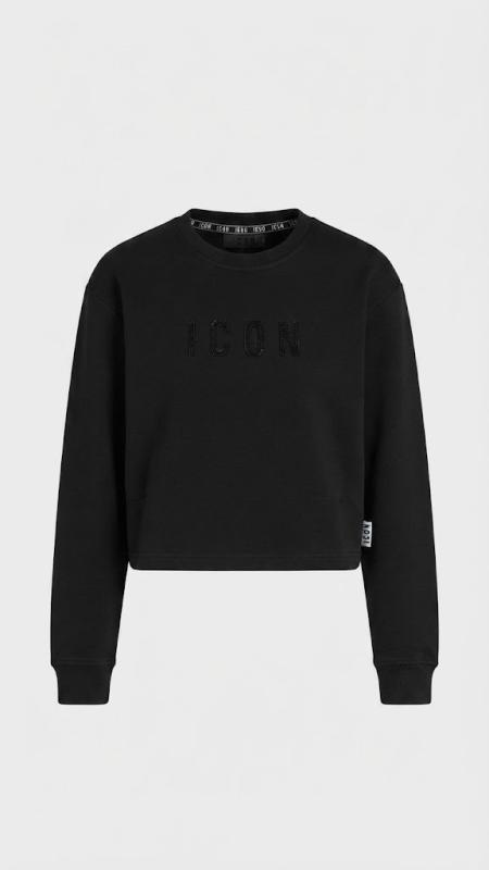 IDF034 CROPPED EMBOSSED STRASS Nero 