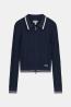 W6YR03Z0849 GJ LS POLO CABLE ZIPPED Blu