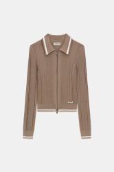 W6YR03Z0849 GJ LS POLO CABLE ZIPPED Beige