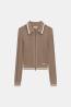 W6YR03Z0849 GJ LS POLO CABLE ZIPPED Beige